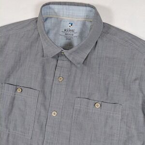 Kuhl Gray Short Sleeve Button Up Shirt Outdoor Casual Work Mens‎ Medium